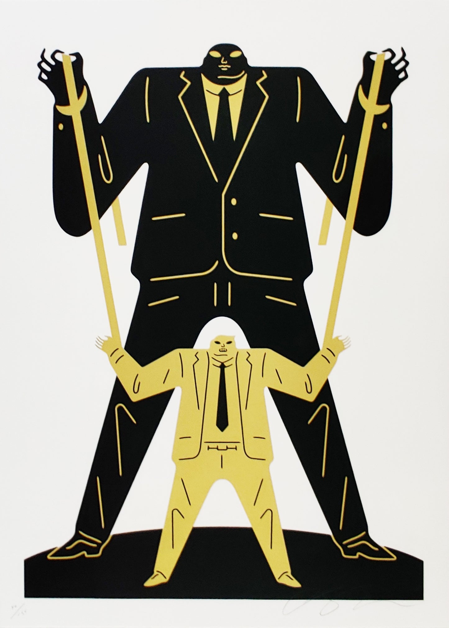 Little Man Big Man Putin / Trump, Cleon Peterson (Black on White)