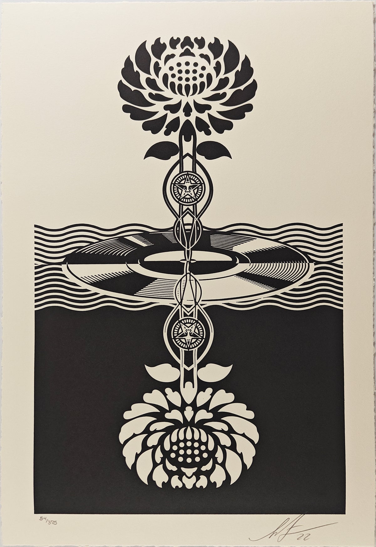 Post-Punk Flower, Shepard Fairey, Black