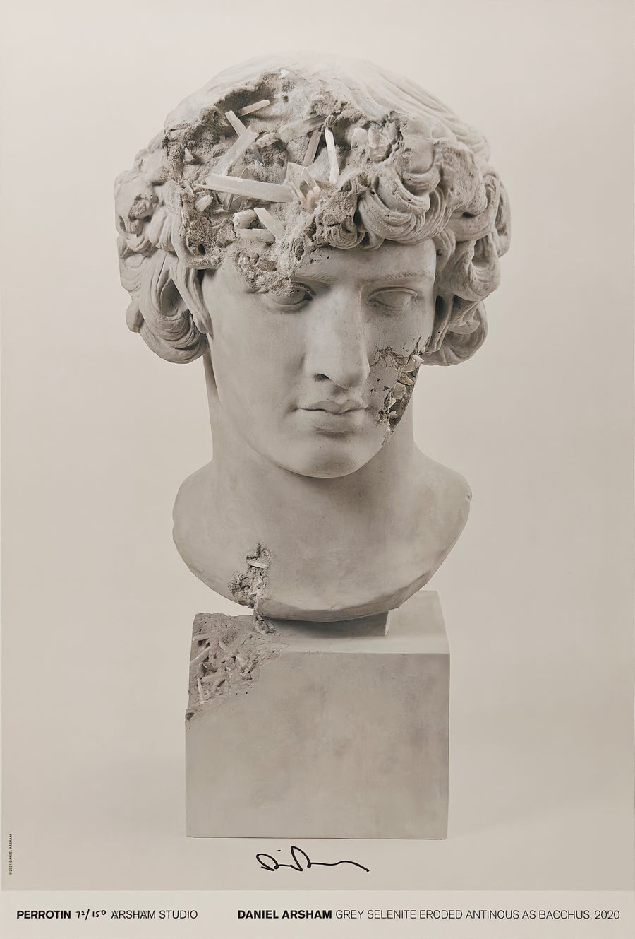 Grey Selenite Eroded Antinous as Bacchus, Daniel Arsham