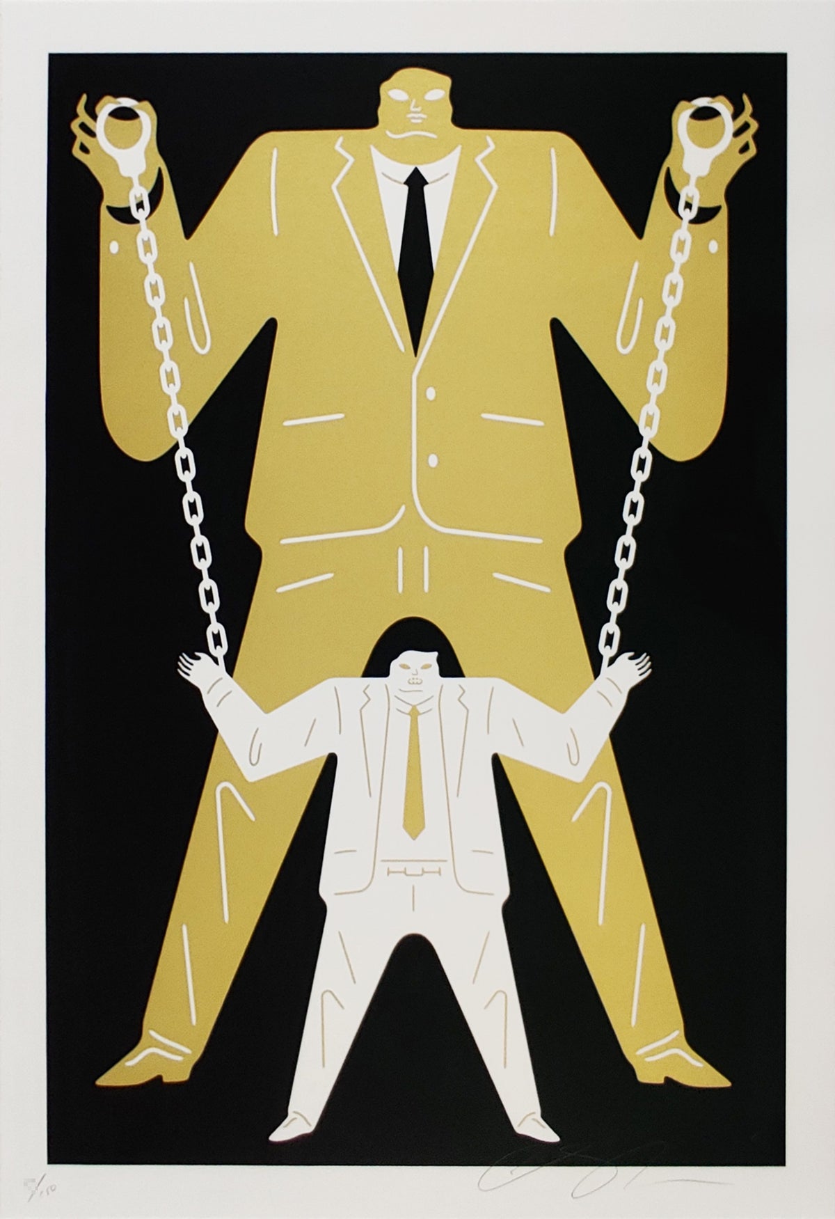 Little Man Big Man Putin / Trump, Cleon Peterson, Black