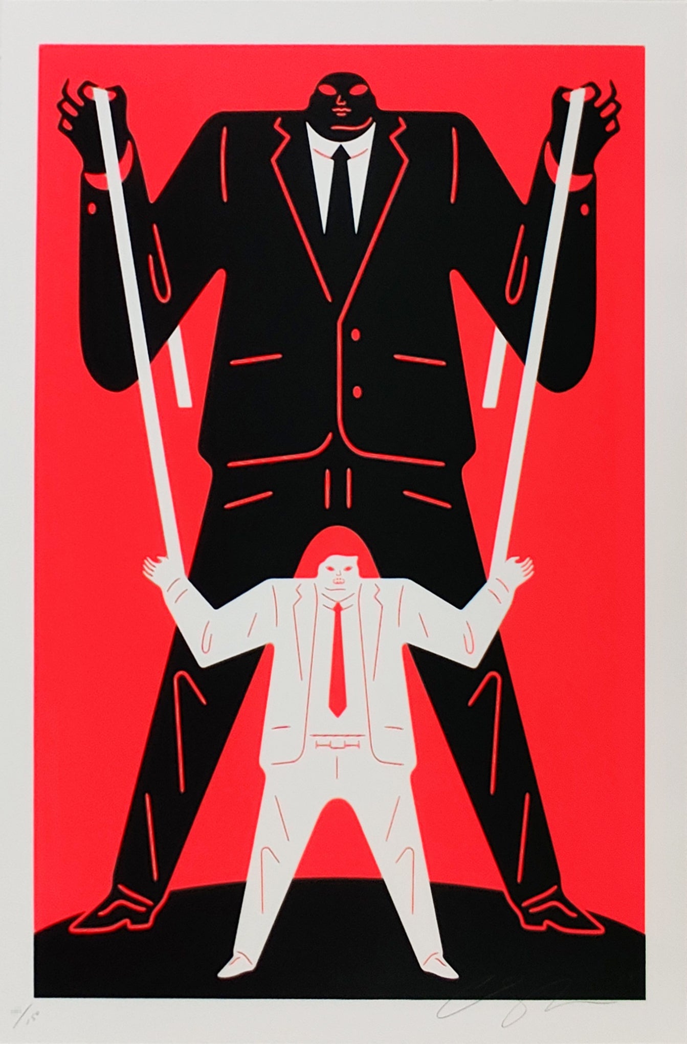 Little Man Big Man Putin / Trump, Cleon Peterson  (Red)