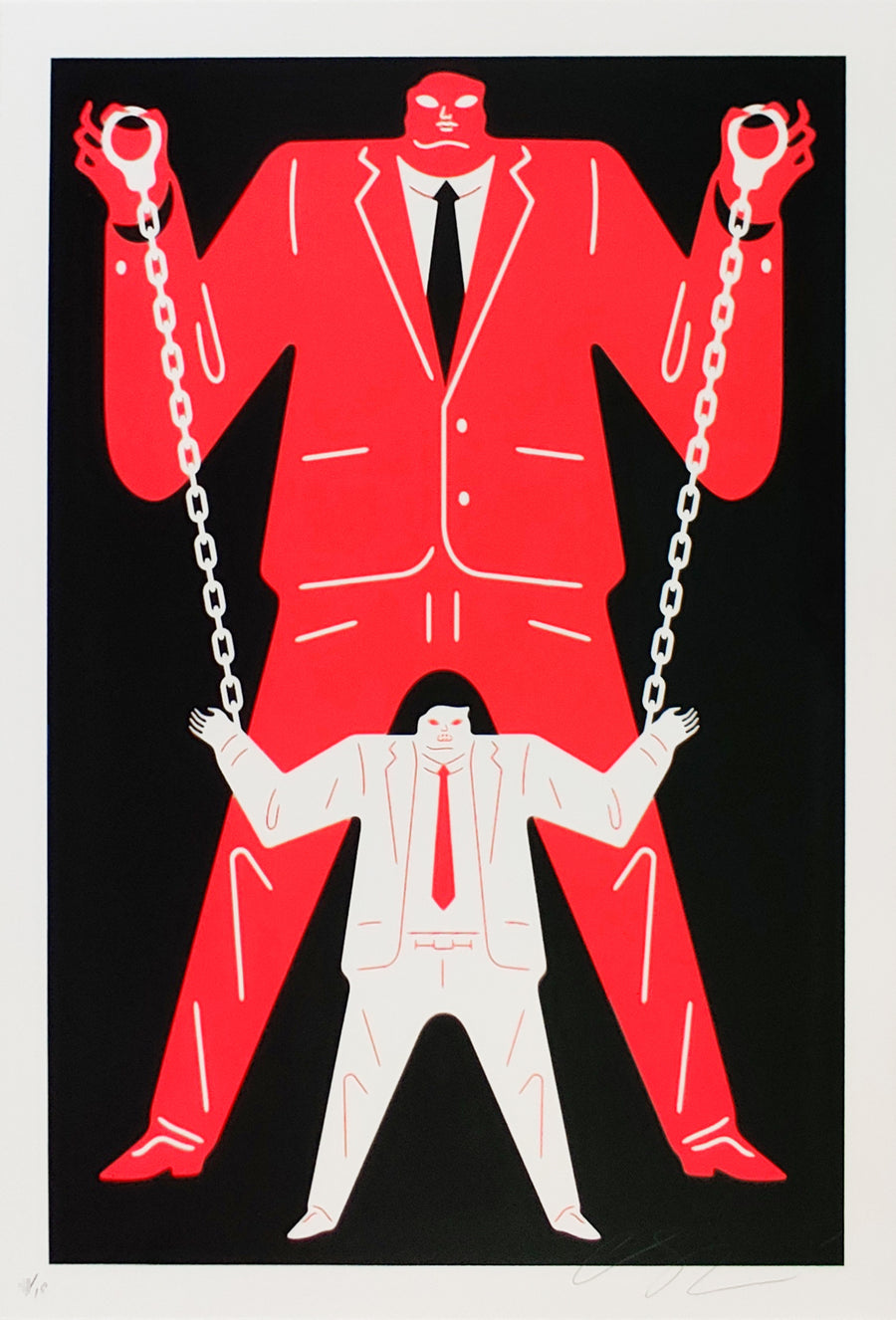 Little Man Big Man Putin / Trump, Cleon Peterson, Red on Black