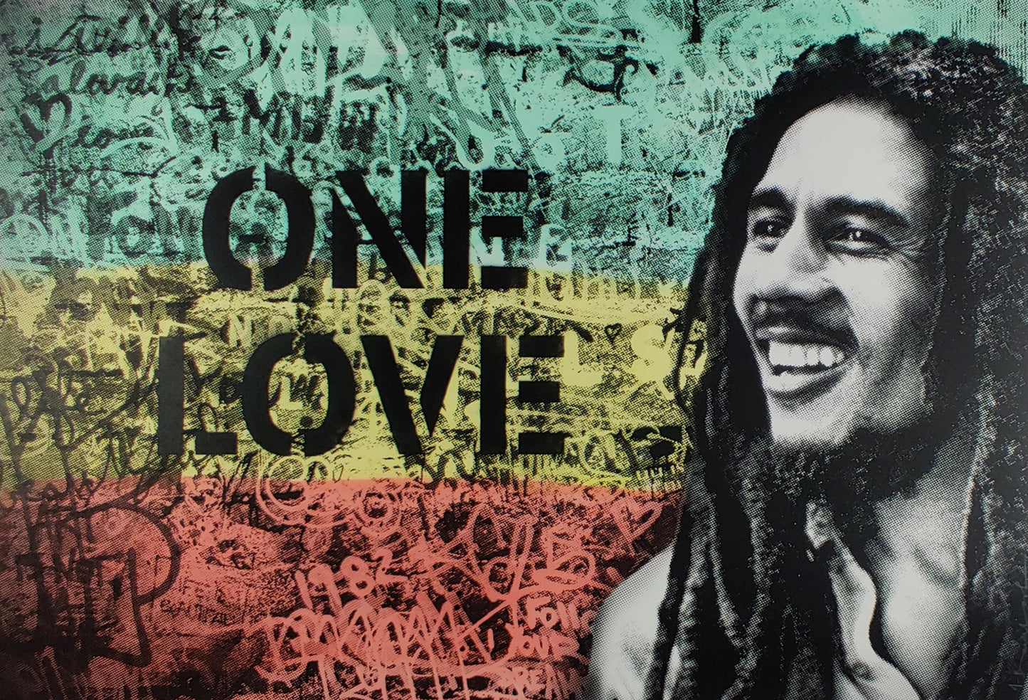Bob Marley, Happy Birthday, Mr. Brainwash. Hand Finished