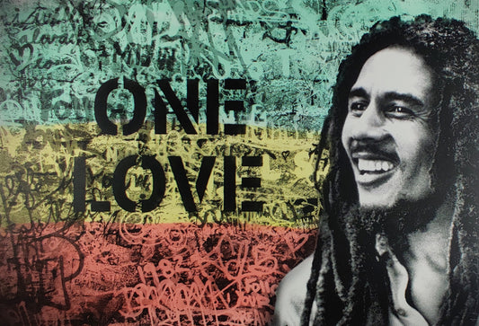 Bob Marley, Happy Birthday, Mr. Brainwash. Hand Finished