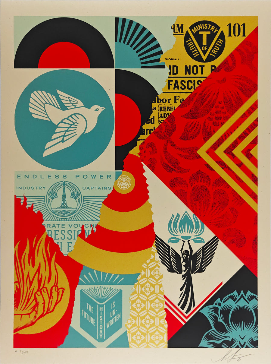 The Future is Unwritten, Shepard Fairey, Collage