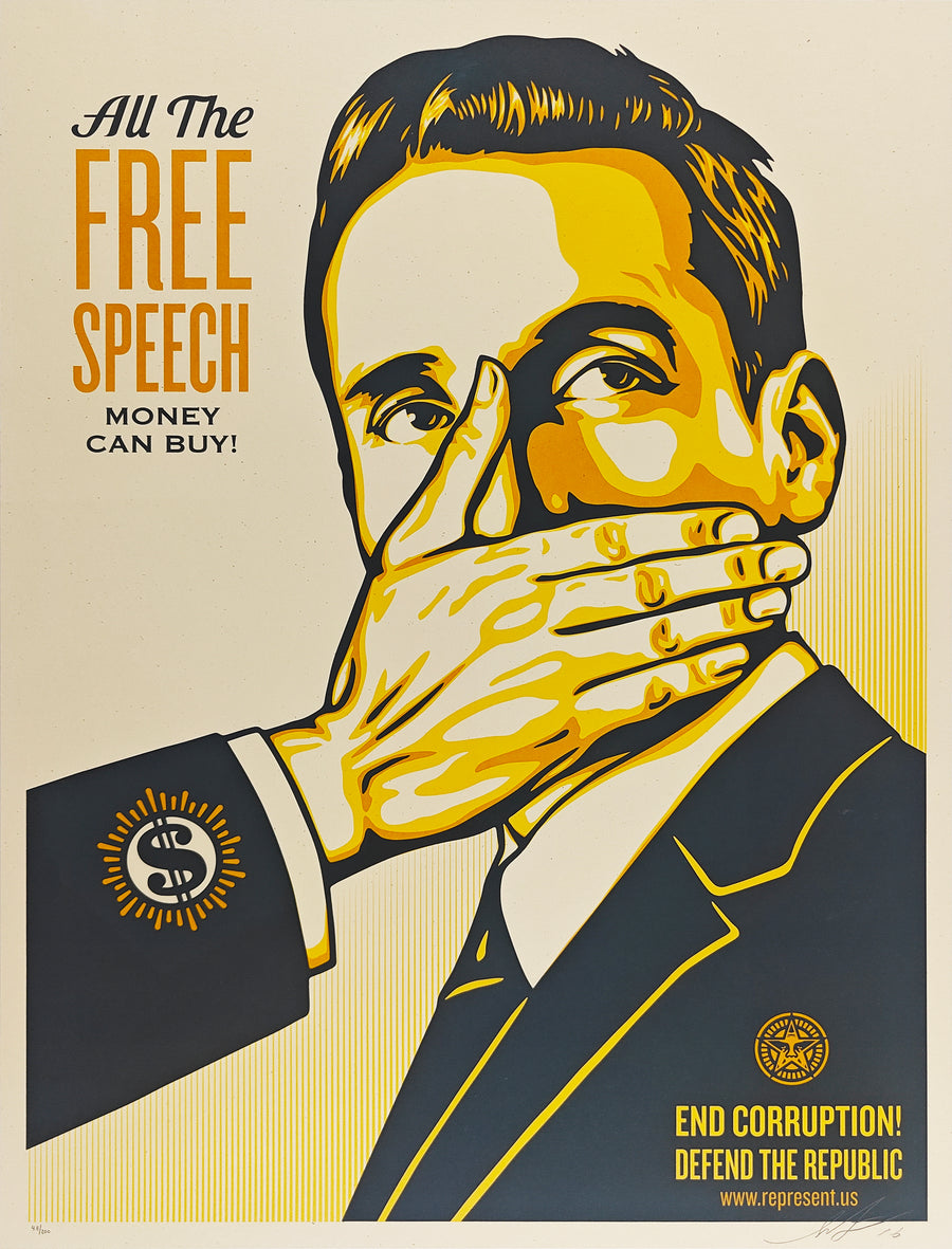 Pay Up of Shut Up, Shepard Fairey, Yellow Variant