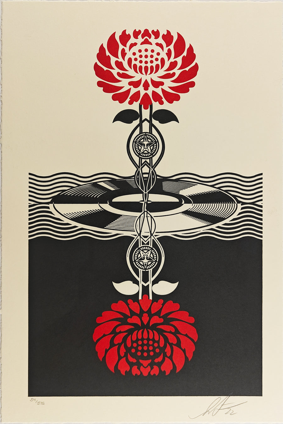 Post-Punk Flower, Shepard Fairey, Red